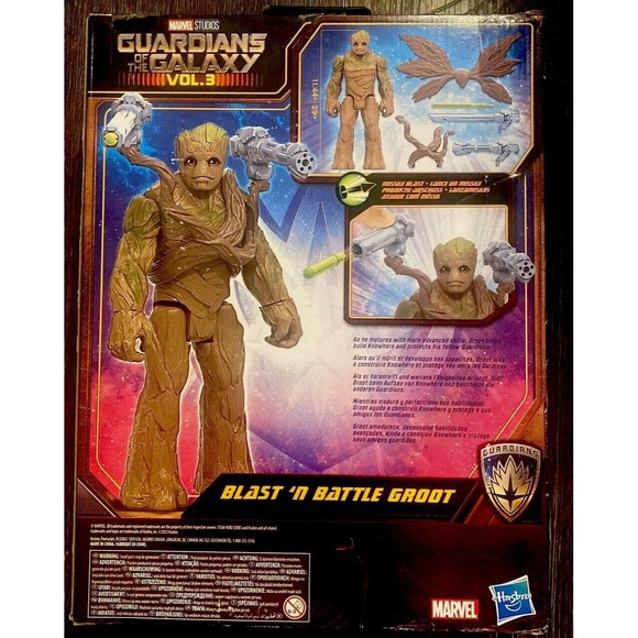 Guardians of the Galaxy Vol 3  BLAST N BATTLE GROOT Hasbro Marvel Figure Missal - Picture 2 of 6